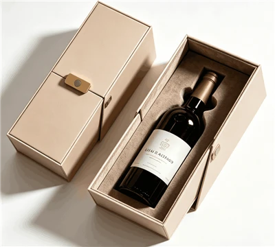 Caja de regalo de vino magnética plegable